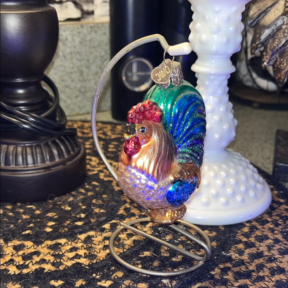 Vintage Colorful Rooster Ornament